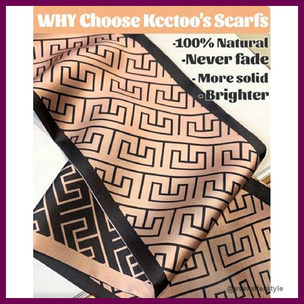 Silk-Like Satin Head Scarf Elegant Chic Versatile Accessory Hair Neck Bag - Picture 4 of 8
